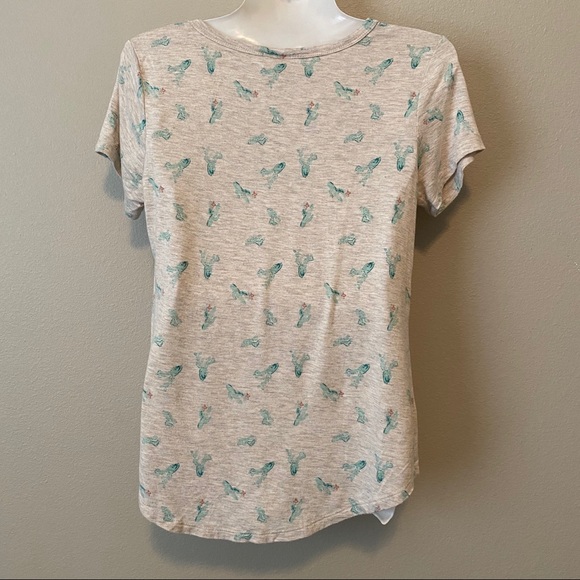 NEON SOUL Tan Cactus Print Top - Picture 2 of 4